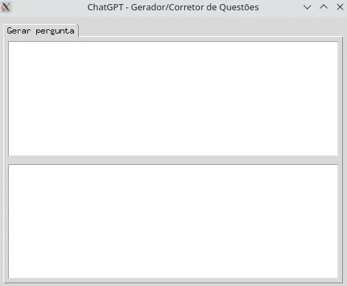 Janela reduzida em que a maior parte dos widgets desapareceu, restando só as caixas de texto