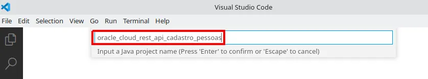 Campo de nome do projeto com oracle_cloud_rest_api_cadastro_pessoas digitado