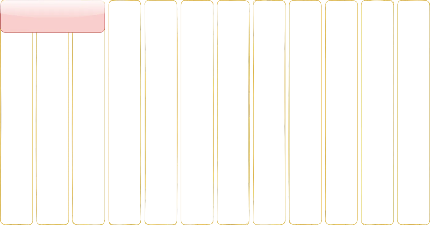Uma caixa vermelha ocupando as três primeiras colunas do grid
