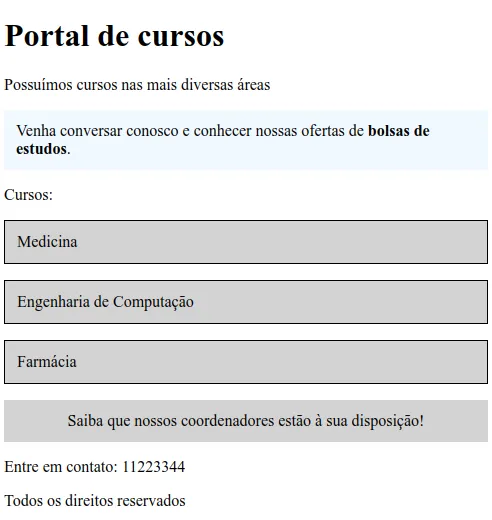 Página em que Medicina, Engenharia de Computação e Farmácia têm borda preta e a caixa dos coordenadores não tem