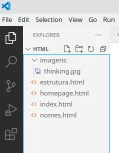Explorer do VS Code com a pasta imagens contendo thinking.jpg