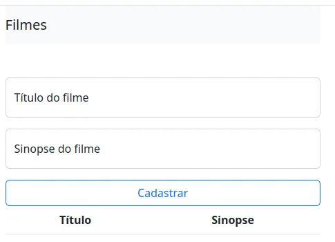 Tela média com a barra de navegação exibindo apenas Filmes, sem o botão hambúrguer